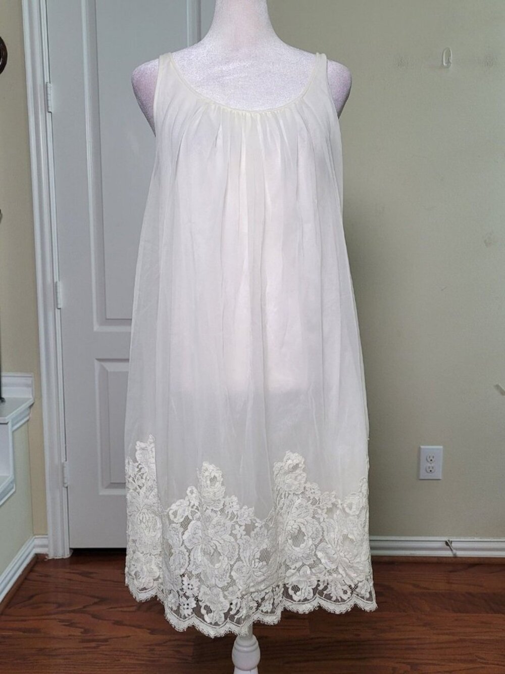 Vintage Henson Kickernick Robe Set Peignoir Ivory Woman M Lace Bridal Honeymoon